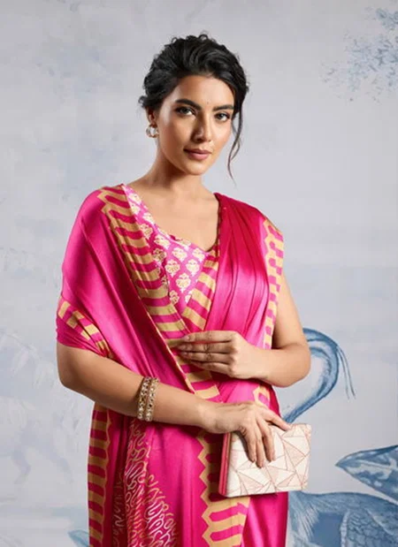 Pure Ajrakh By Rajtex Modal Satin Printed Casual Wear Saree Exporters In India